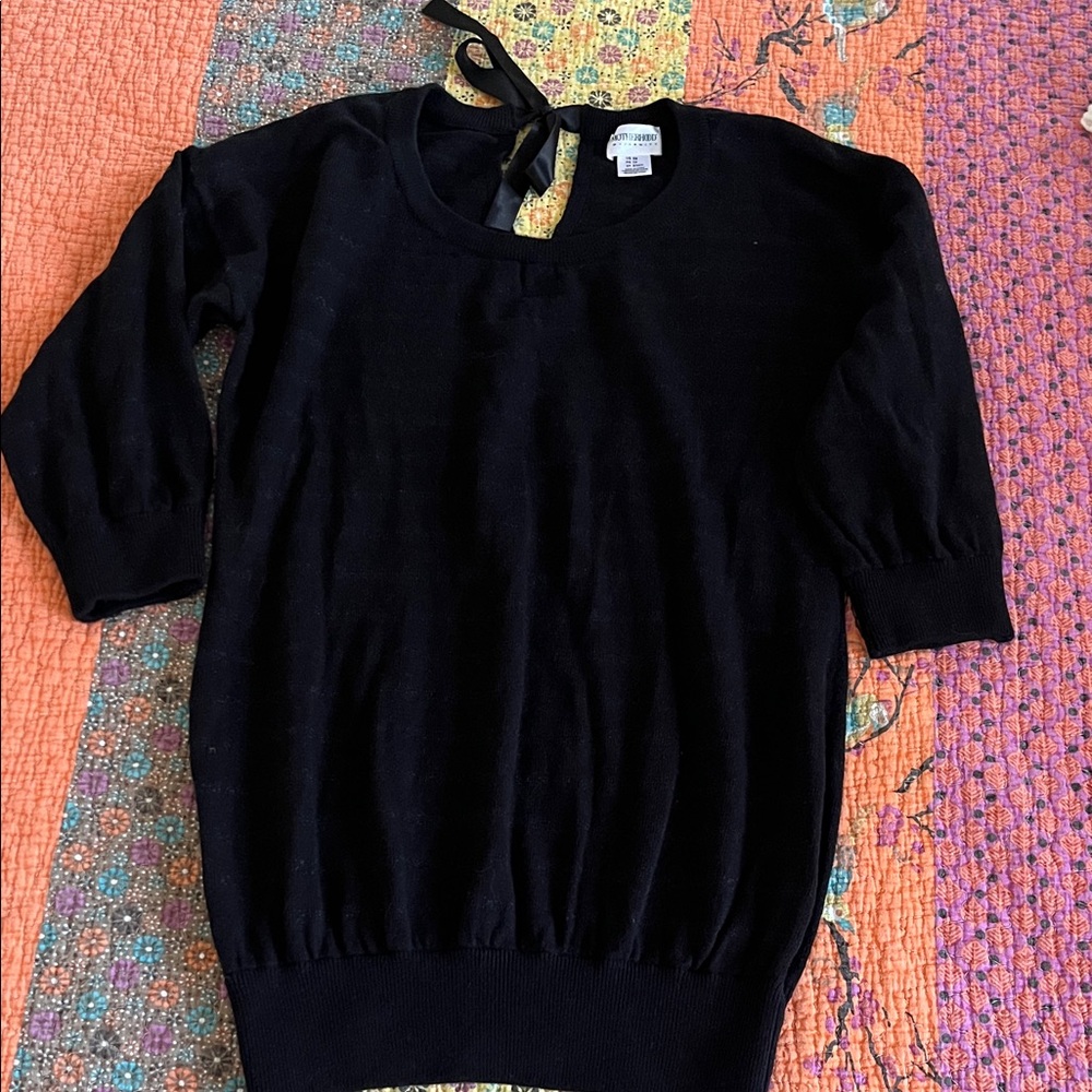 Motherhood Black Sweater with Ribbon Accent tie in back